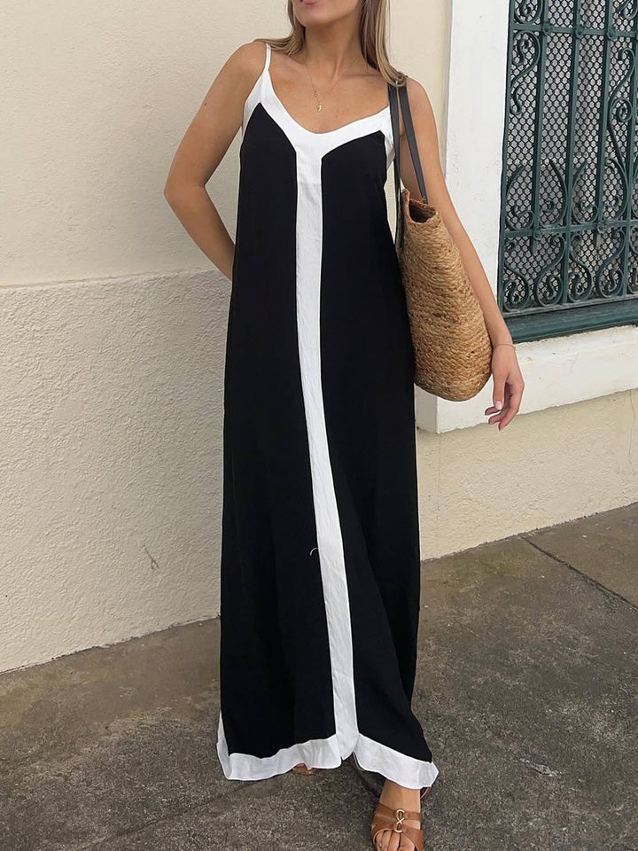 Sara | Abito Midi a Blocchi di Colore Stile Lavechic Île