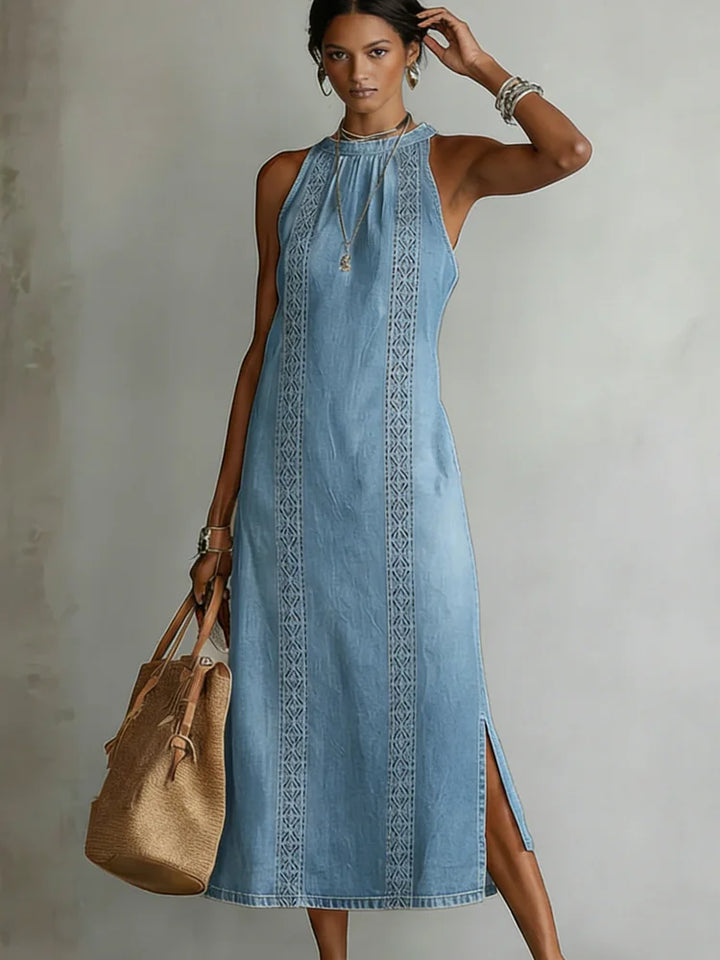 Cristina - Abito in denim con pizzo rétro