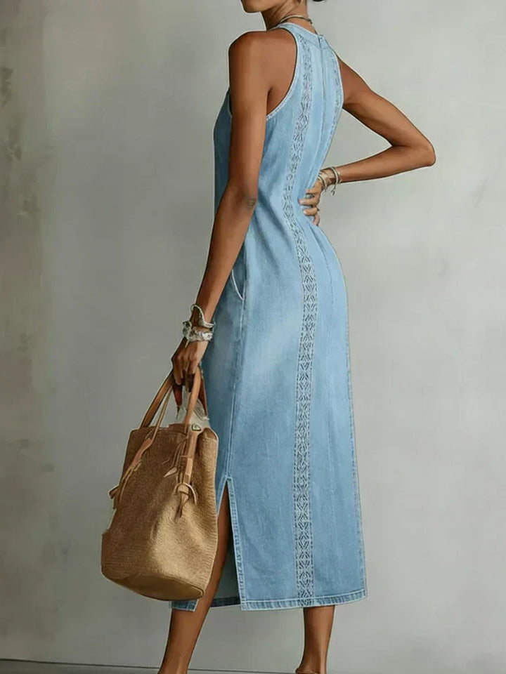 Cristina - Abito in denim con pizzo rétro