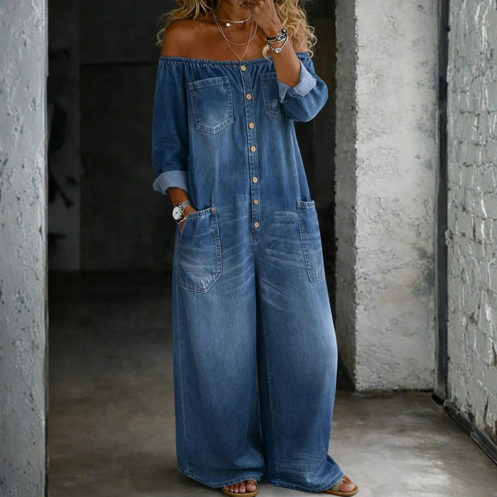 Isabella - Jumpsuit a maniche lunghe con spalle scoperte
