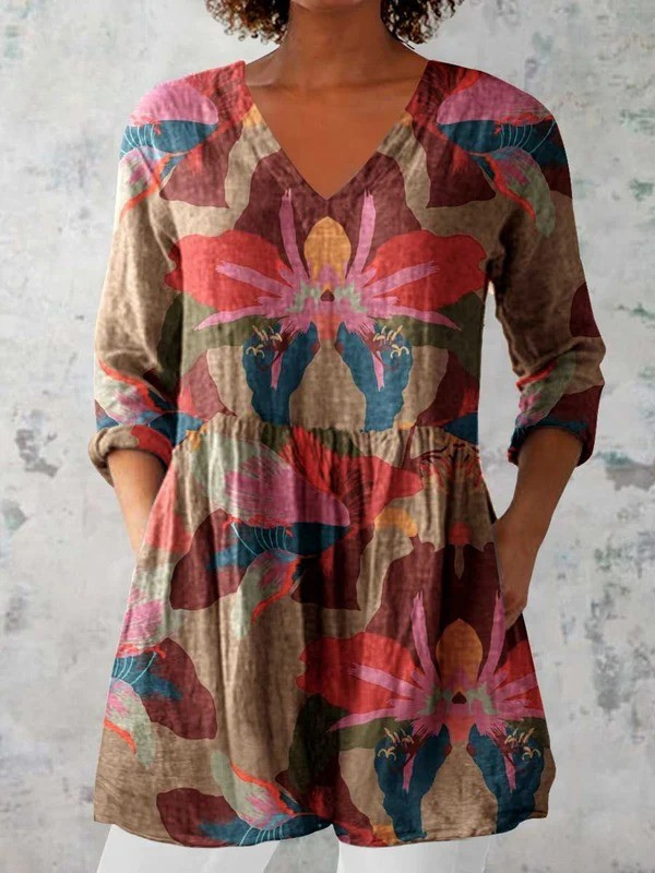Giulia | Blusa lunga con scollo a V