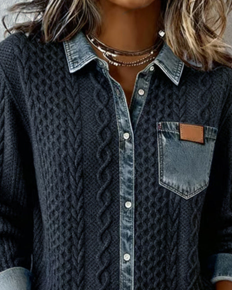 Cira | Camicia in maglia stile patchwork