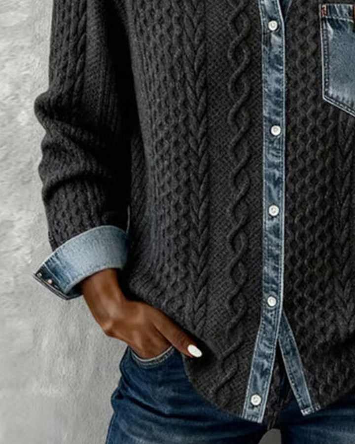 Cira | Camicia in maglia stile patchwork
