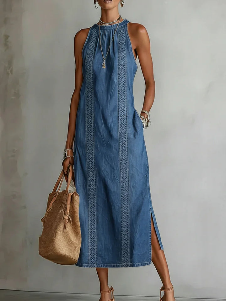 Cristina - Abito in denim con pizzo rétro