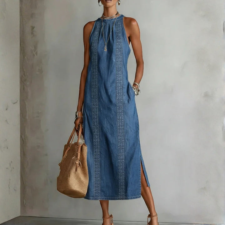 Cristina - Abito in denim con pizzo rétro