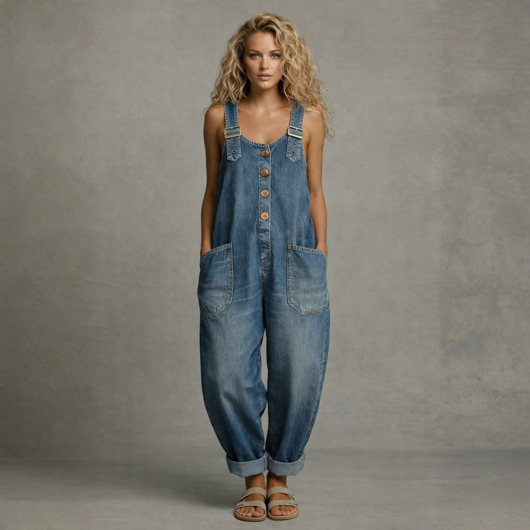 Beatrice - Salopette in denim elegante con tasche