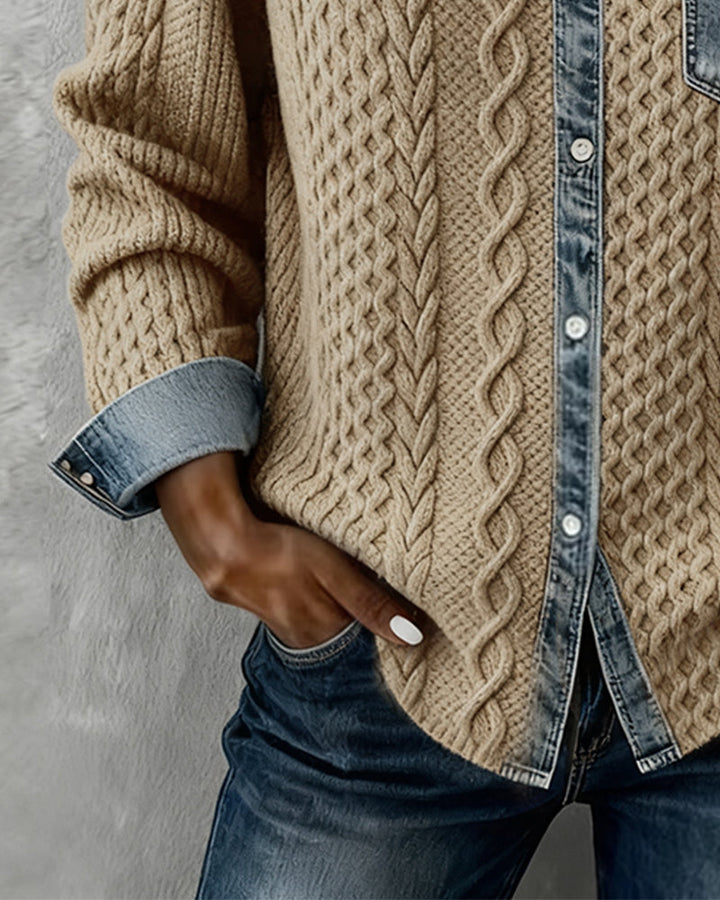Cira | Camicia in maglia stile patchwork