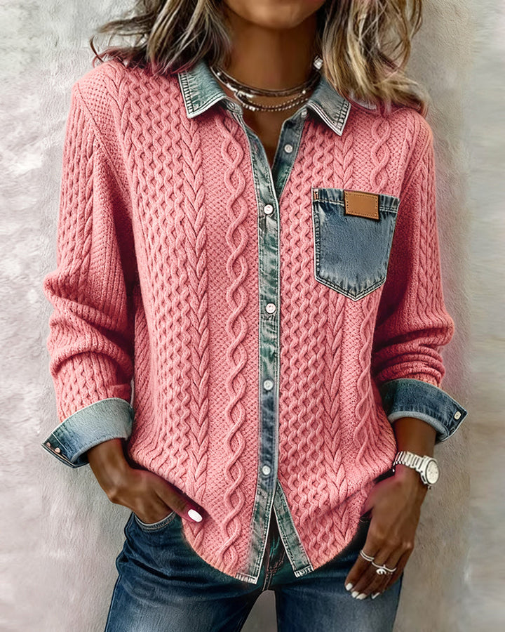 Cira | Camicia in maglia stile patchwork