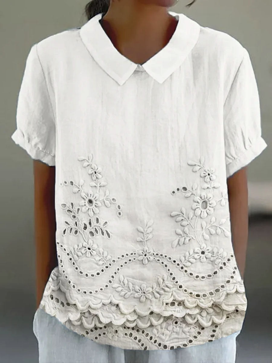 Valentina | Camicia Ricamata a Fiori