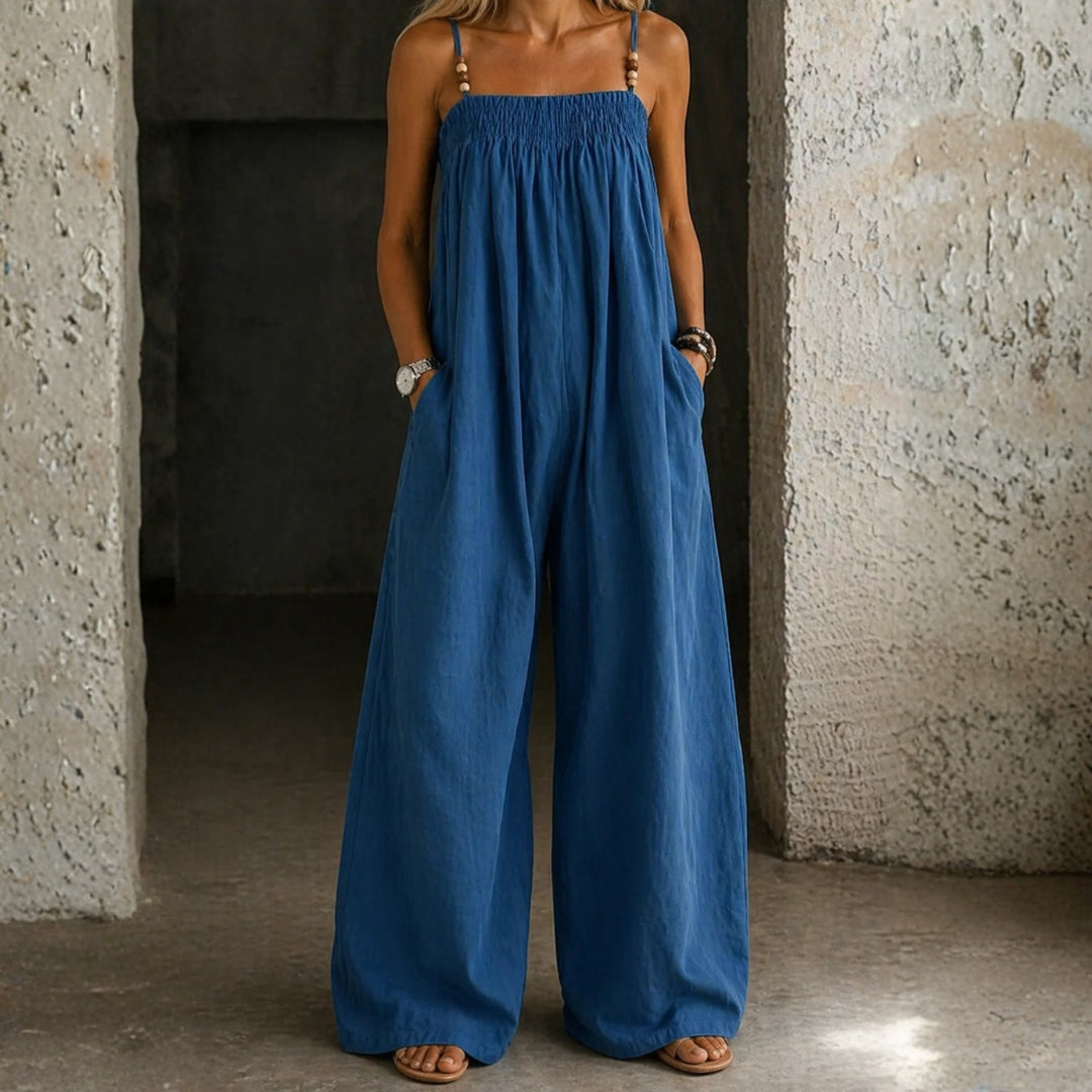 Nicole - Salopette in jeans a gamba larga