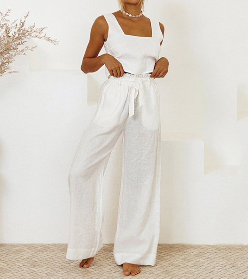 Gaia | Completo Top Minimalista e Pantaloni Svasati
