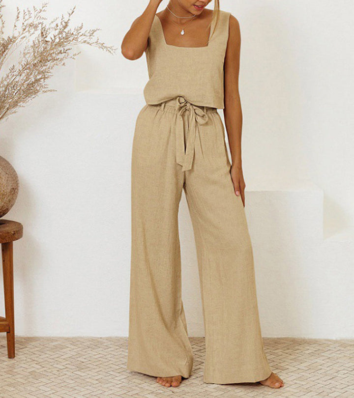 Gaia | Completo Top Minimalista e Pantaloni Svasati