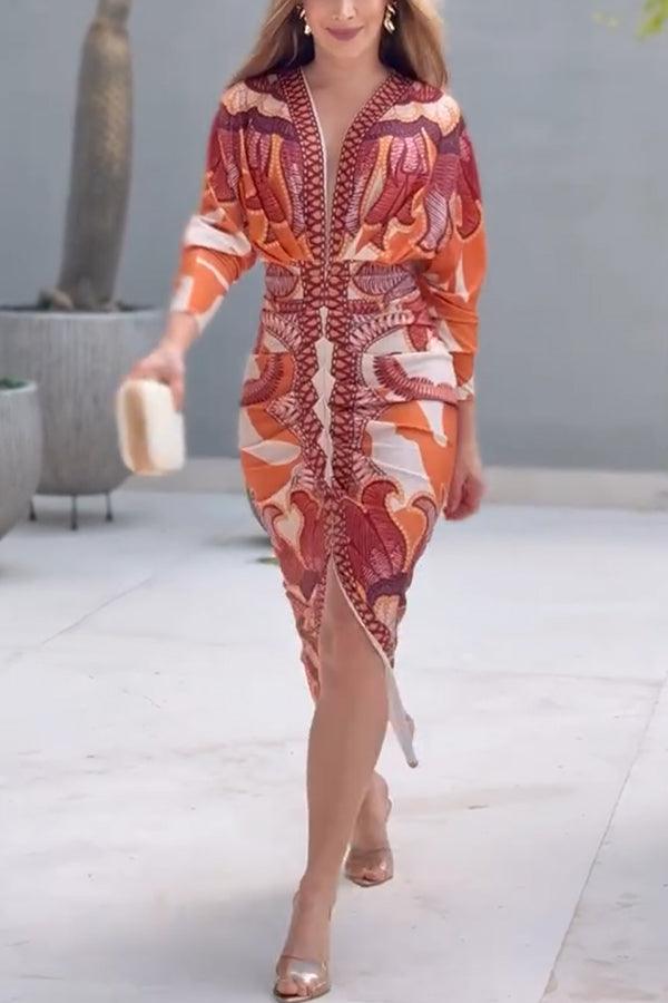 Eva | Abito Midi Dolman Stampato Unico Sole Estivo