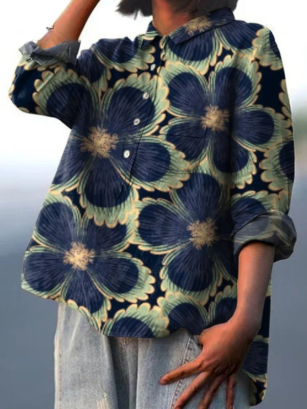 Nieves | Camicia Casual Vintage Floreale per Donne