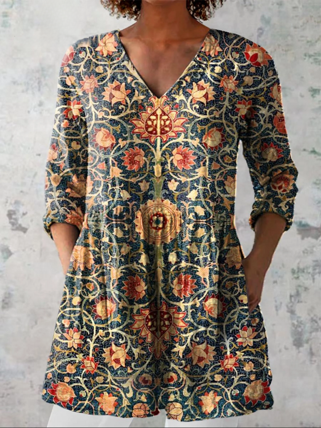 Federica | Blusa lunga con scollo a V