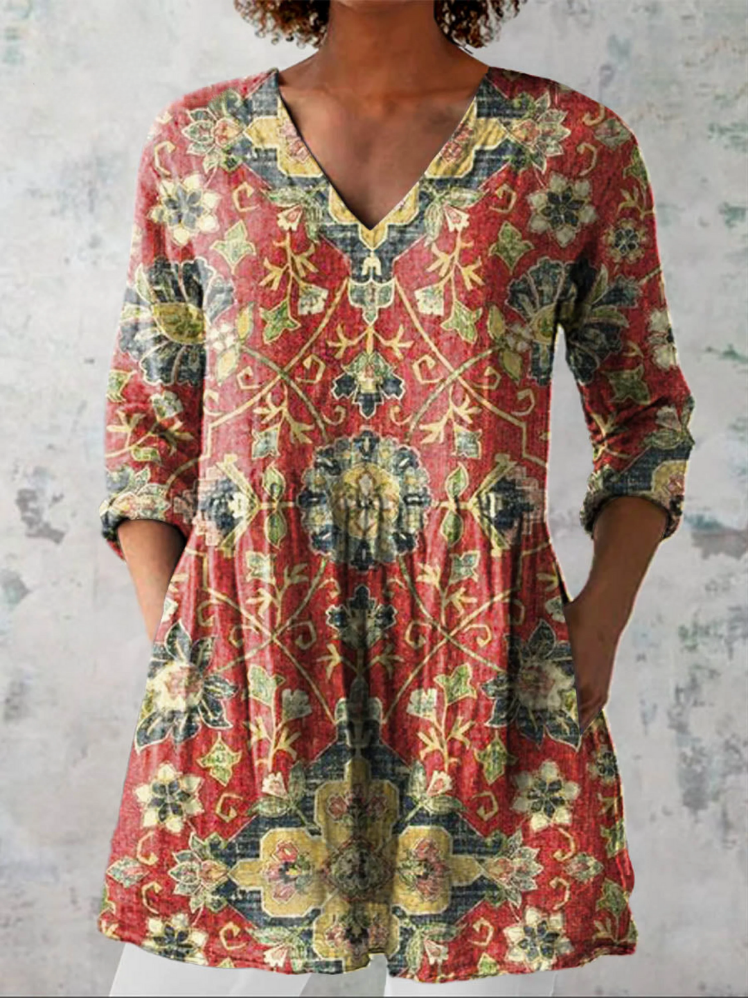 Cristina | Blusa lunga con scollo a V