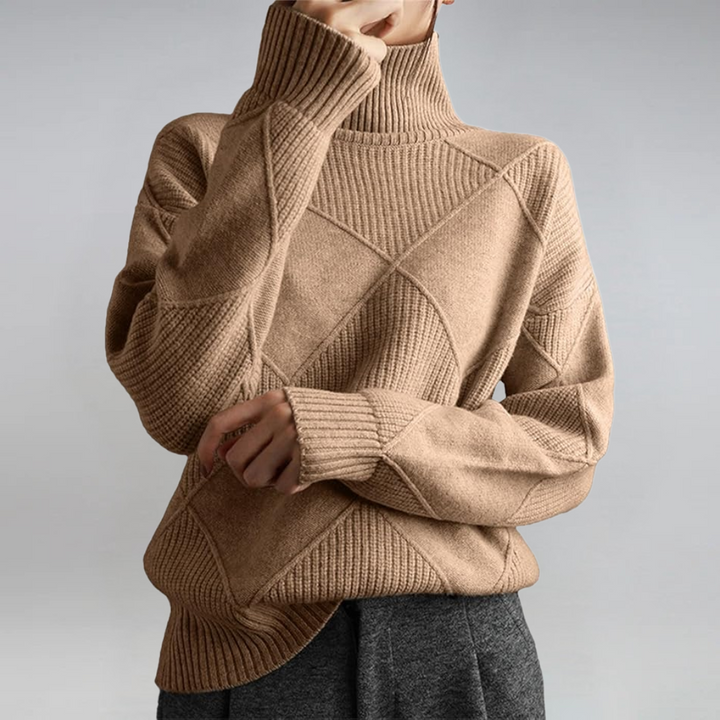 Laura | Lussuoso maglione in cashmere con collo alto