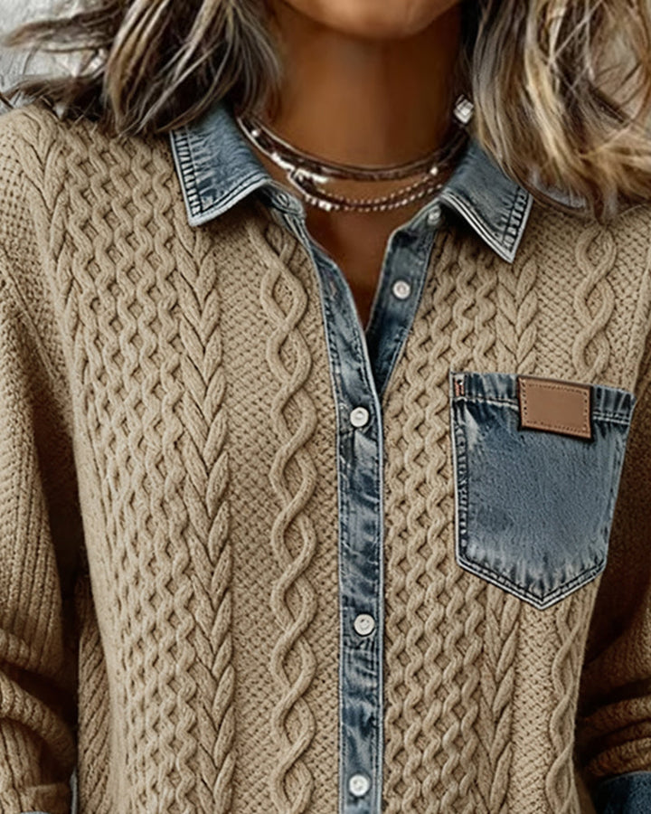 Cira | Camicia in maglia stile patchwork