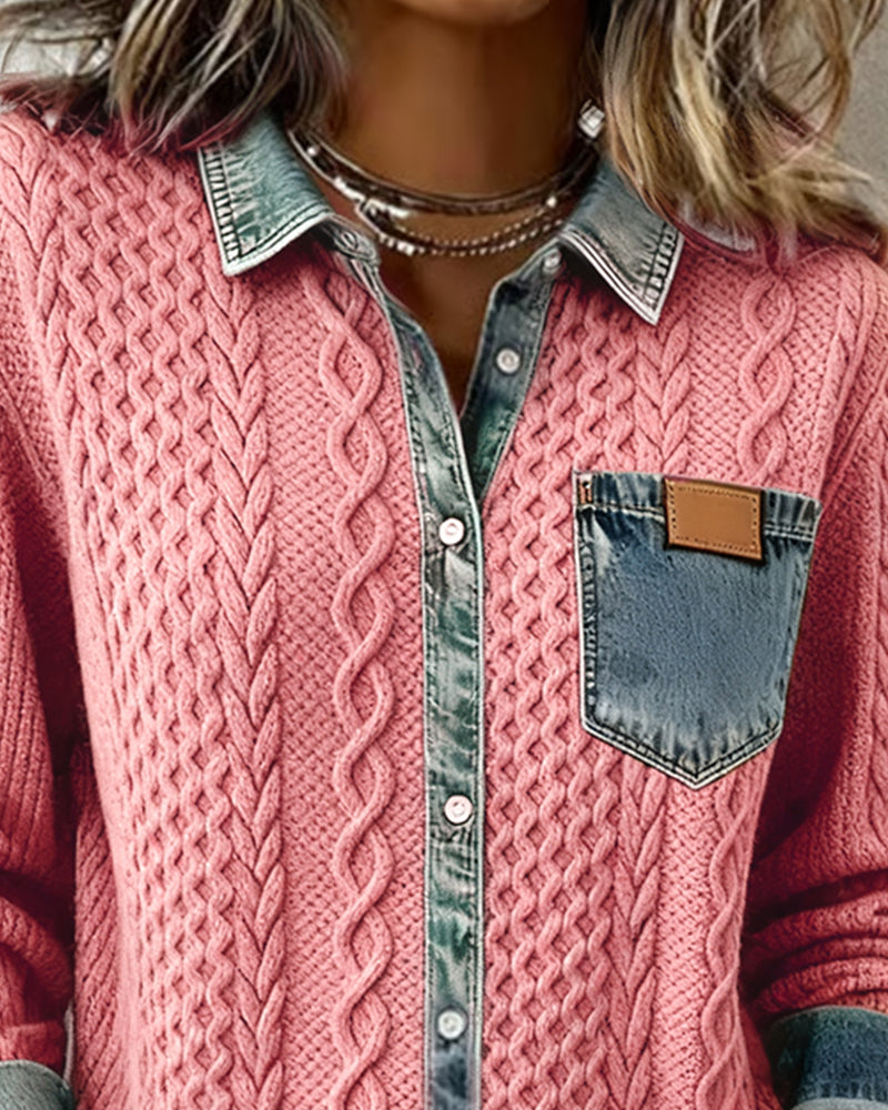 Cira | Camicia in maglia stile patchwork
