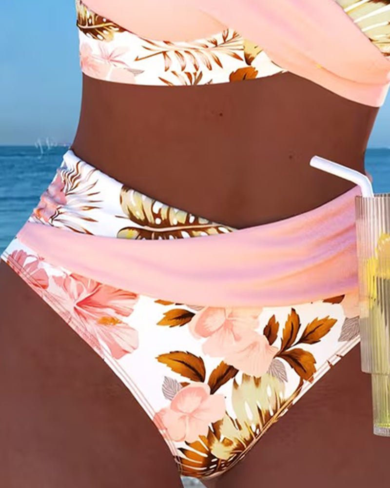 Eleonora | Bikini con Fantasia Floreale a Contrasto e Spacco