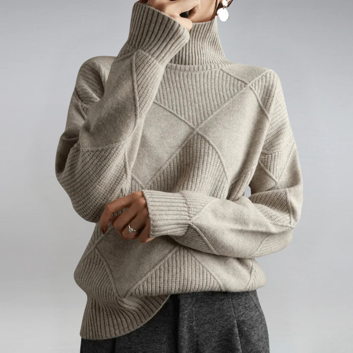 Laura | Lussuoso maglione in cashmere con collo alto