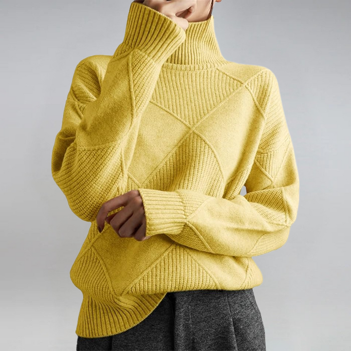 Laura | Lussuoso maglione in cashmere con collo alto