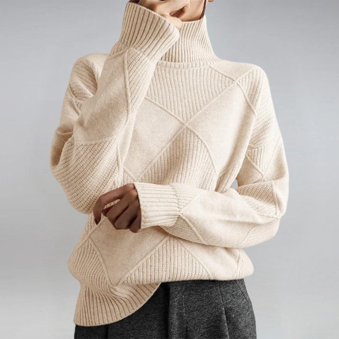 Laura | Lussuoso maglione in cashmere con collo alto