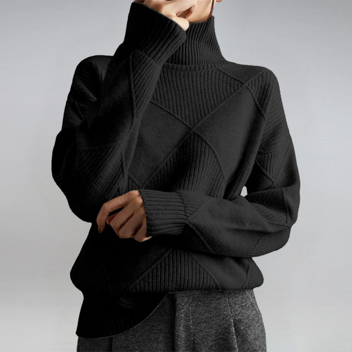 Laura | Lussuoso maglione in cashmere con collo alto