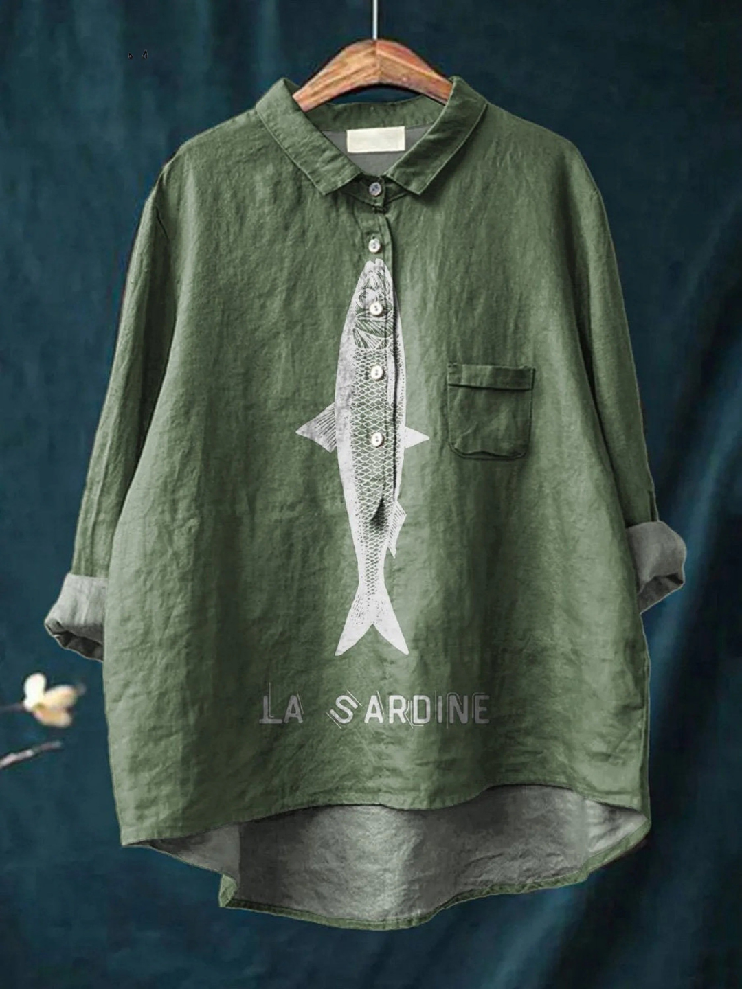 Amparo | T-shirt Casual con Stampa di Sardina