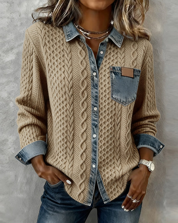 Cira | Camicia in maglia stile patchwork