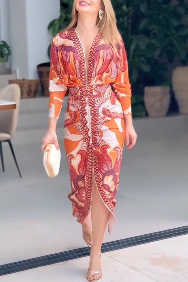 Eva | Abito Midi Dolman Stampato Unico Sole Estivo