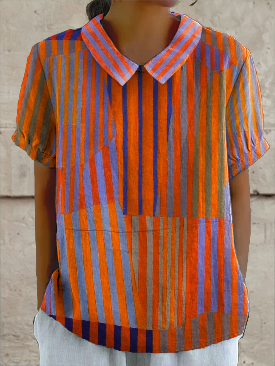 Giulia | Camicia a Strisce Geometriche