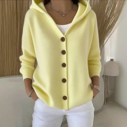 Marisse | Cardigan con cappuccio e bottoni