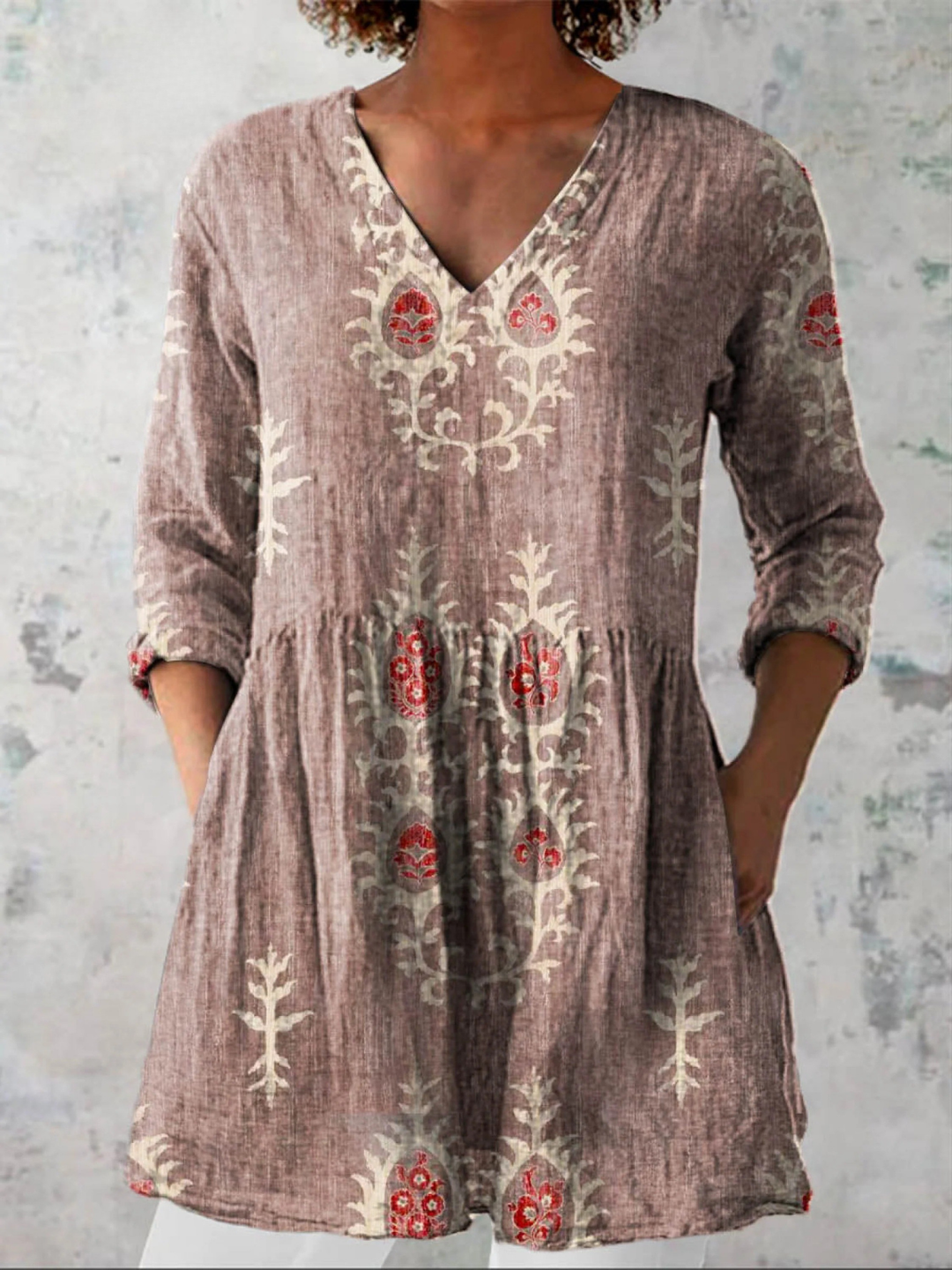 Rebecca | Blusa lunga con scollatura a V