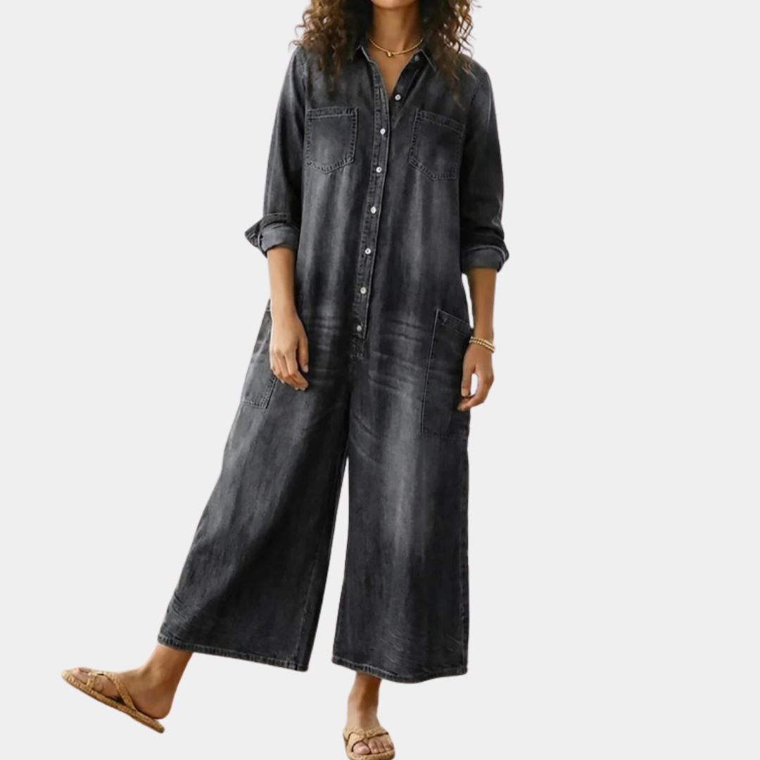 Rebecca - Salopette in denim di cotone
