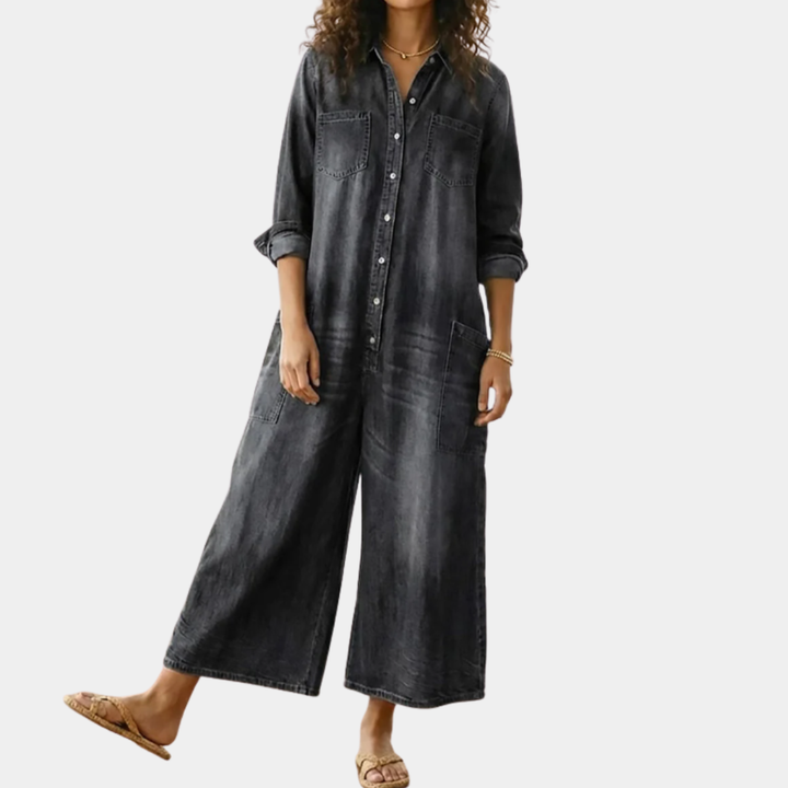 Rebecca - Salopette in denim di cotone