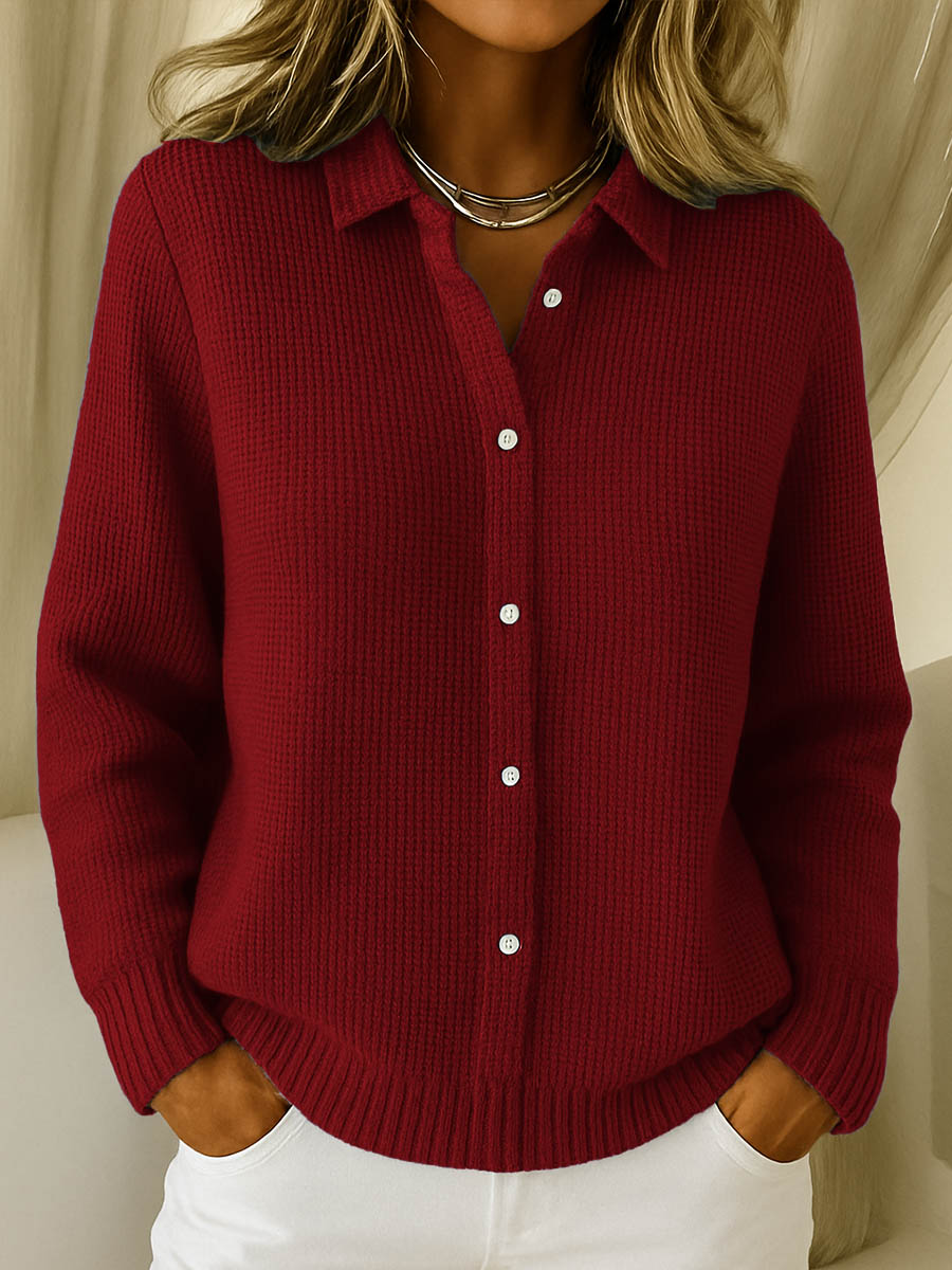 Olivia | Cardigan con colletto da camicia