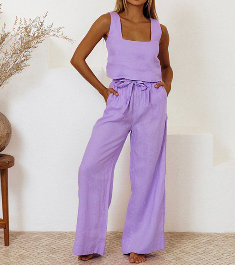 Gaia | Completo Top Minimalista e Pantaloni Svasati