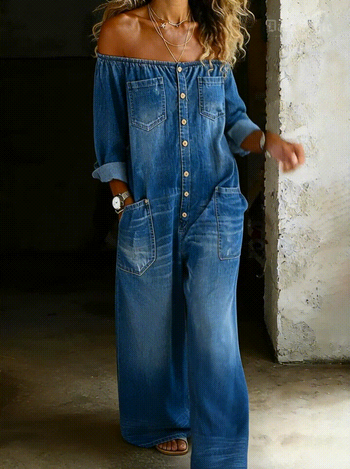 Isabella - Jumpsuit a maniche lunghe con spalle scoperte