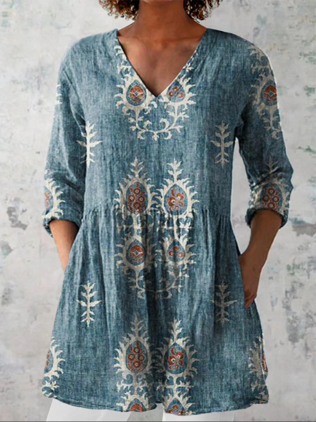 Rebecca | Blusa lunga con scollatura a V