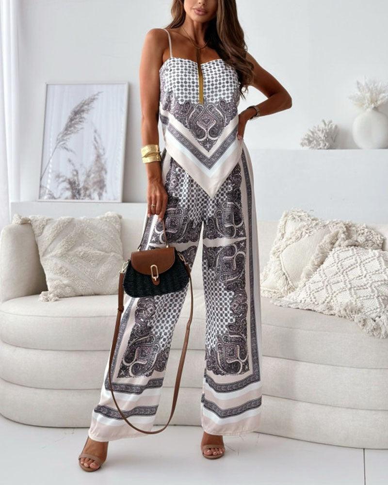 Diana | Set di due pezzi elegante con top a lacci e pantaloni pronti per le vacanze