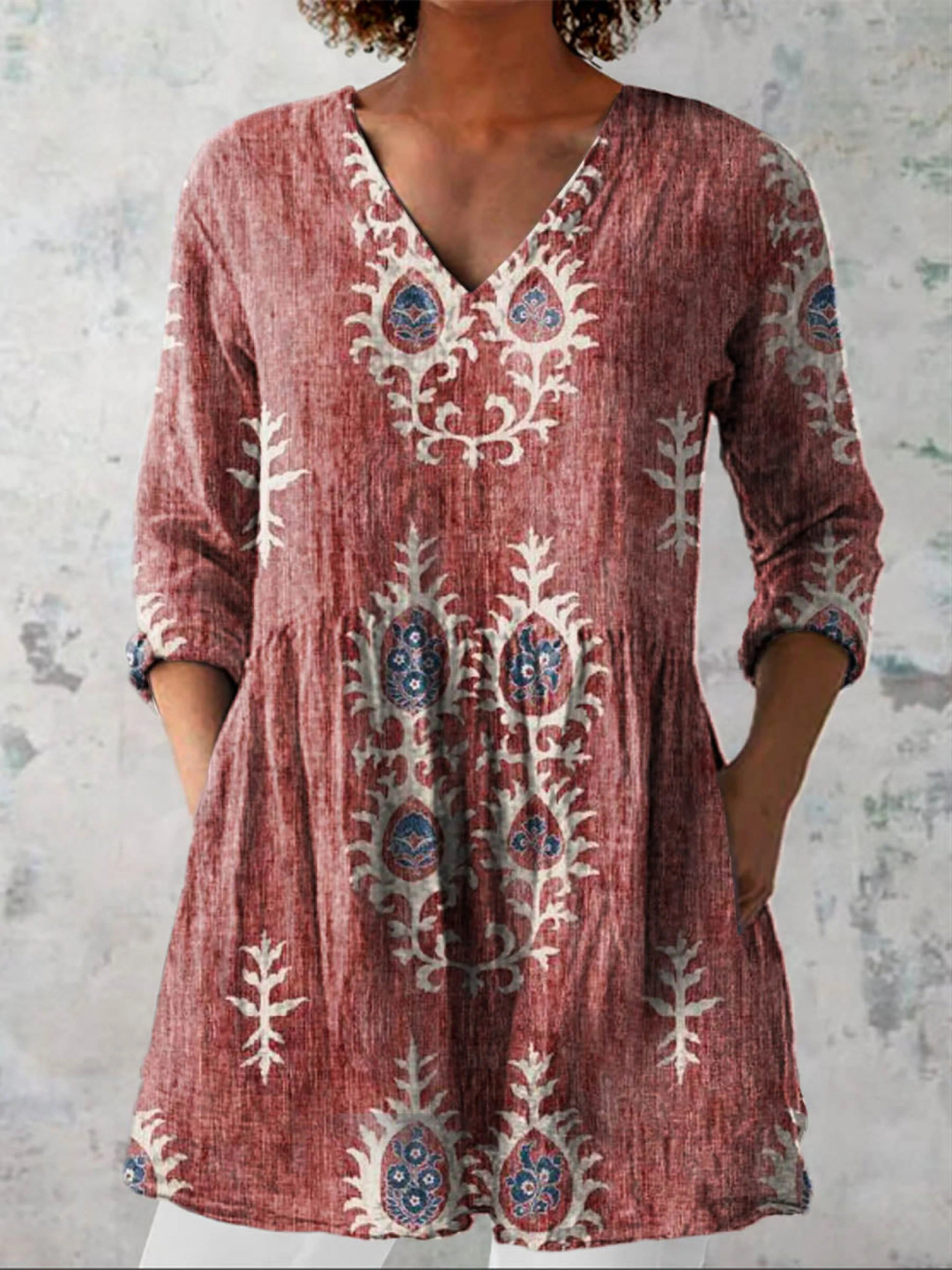 Rebecca | Blusa lunga con scollatura a V