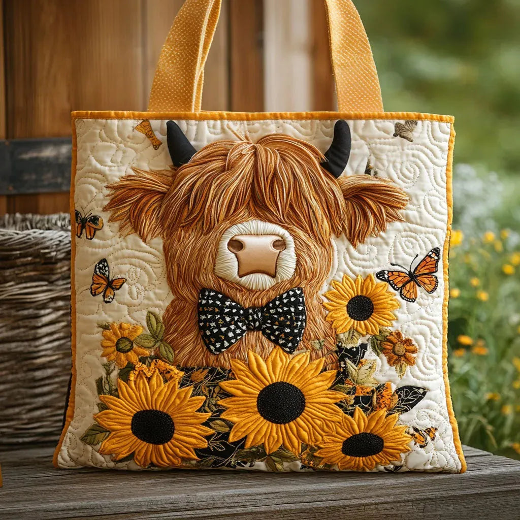 Sac Matelassé - Vacca delle Highlands ai Girasoli