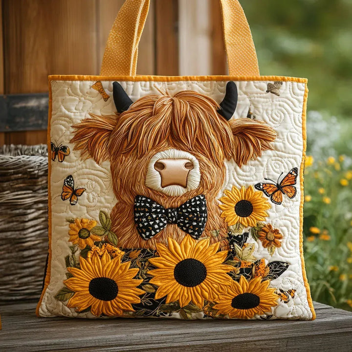 Sac Matelassé - Vacca delle Highlands ai Girasoli