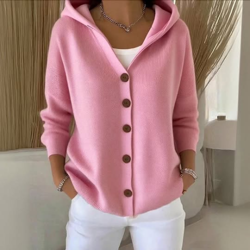 Marisse | Cardigan con cappuccio e bottoni