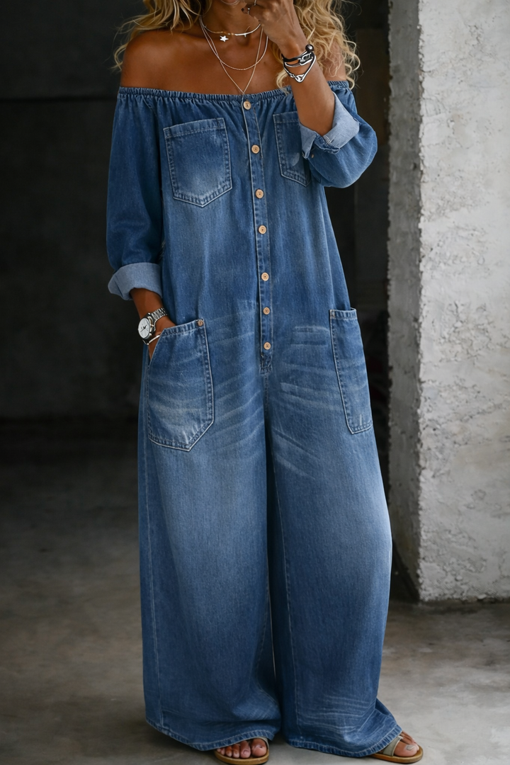 Isabella - Jumpsuit a maniche lunghe con spalle scoperte