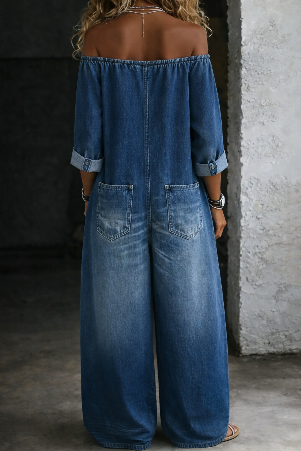 Isabella - Jumpsuit a maniche lunghe con spalle scoperte
