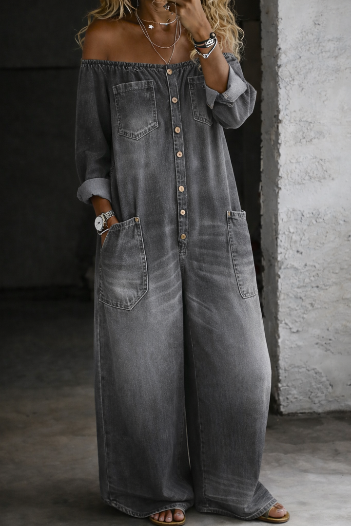 Isabella - Jumpsuit a maniche lunghe con spalle scoperte