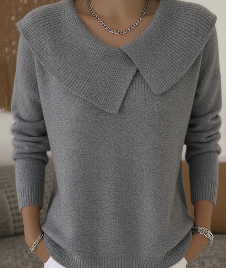 Serelinne | Maglione a coste con colletto ampio