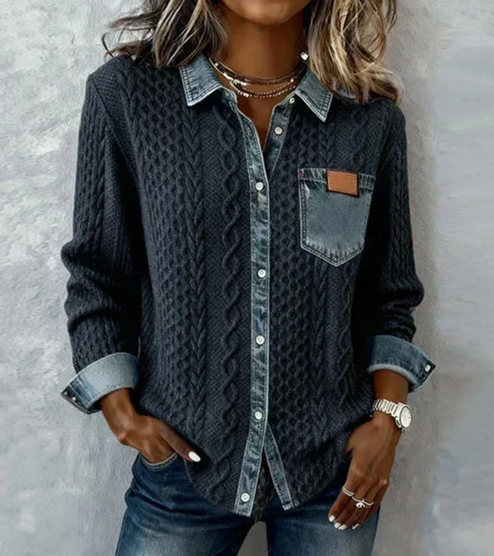 Cira | Camicia in maglia stile patchwork
